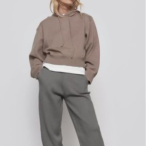 Zara Hooded Knit Sweatshirt